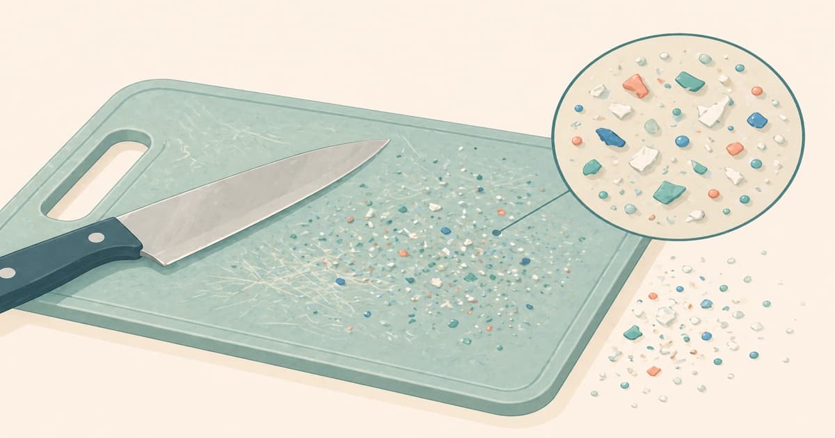 Plastic cutting board with knife marks